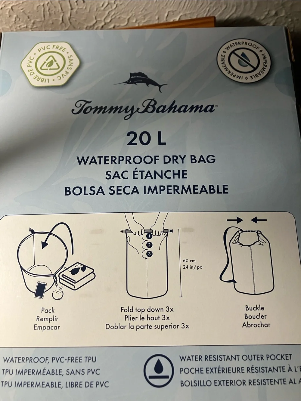 Tommy Bahama Navy Tropical Leaf Waterproof Dry Bag 5 Stars